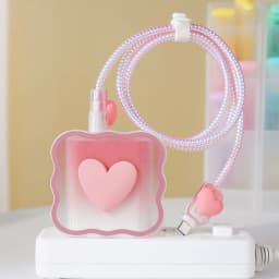 Blue Flower Charger Cable Protector For iPhone15 14 13 18W20W Charger Protector 2024 New Cute Data Line Spiral Winder Protective