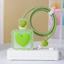 Blue Flower Charger Cable Protector For iPhone15 14 13 18W20W Charger Protector 2024 New Cute Data Line Spiral Winder Protective