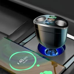 66W 4 Ports Car Charger Fast Charging USB Type C Car Phone Charger For iPhone Xiaomi Samsung Car Cigarette Lighter Power Adapter