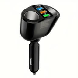 66W 4 Ports Car Charger Fast Charging USB Type C Car Phone Charger For iPhone Xiaomi Samsung Car Cigarette Lighter Power Adapter