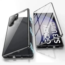 Metal Magnetic Double Sided Snap Lock Magsafe Case For Samsung Galaxy S26 S25 S24 S23 FE S22 Ultra Lens Protection Glass Cover