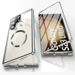 Metal Magnetic Double Sided Snap Lock Magsafe Case For Samsung Galaxy S26 S25 S24 S23 FE S22 Ultra Lens Protection Glass Cover