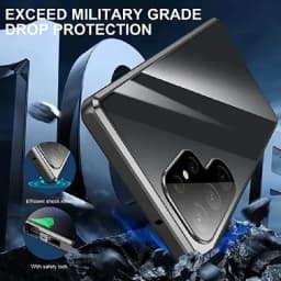 Metal Magnetic Double Sided Snap Lock Magsafe Case For Samsung Galaxy S26 S25 S24 S23 FE S22 Ultra Lens Protection Glass Cover