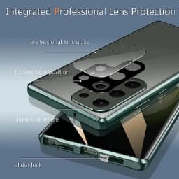 Metal Magnetic Double Sided Snap Lock Magsafe Case For Samsung Galaxy S26 S25 S24 S23 FE S22 Ultra Lens Protection Glass Cover