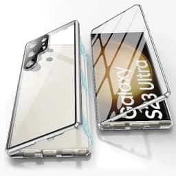 Metal Magnetic Double Sided Snap Lock Magsafe Case For Samsung Galaxy S26 S25 S24 S23 FE S22 Ultra Lens Protection Glass Cover