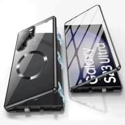 Metal Magnetic Double Sided Snap Lock Magsafe Case For Samsung Galaxy S26 S25 S24 S23 FE S22 Ultra Lens Protection Glass Cover