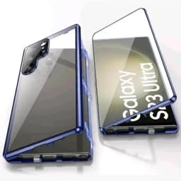 Metal Magnetic Double Sided Snap Lock Magsafe Case For Samsung Galaxy S26 S25 S24 S23 FE S22 Ultra Lens Protection Glass Cover