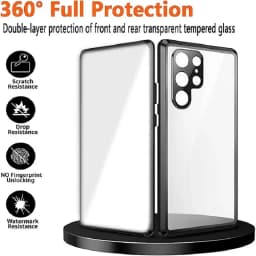 Metal Magnetic Double Sided Snap Lock Magsafe Case For Samsung Galaxy S26 S25 S24 S23 FE S22 Ultra Lens Protection Glass Cover