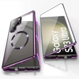 Metal Magnetic Double Sided Snap Lock Magsafe Case For Samsung Galaxy S26 S25 S24 S23 FE S22 Ultra Lens Protection Glass Cover