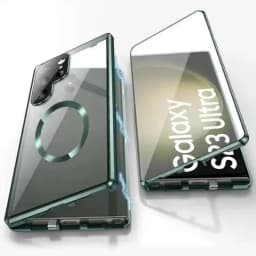 Metal Magnetic Double Sided Snap Lock Magsafe Case For Samsung Galaxy S26 S25 S24 S23 FE S22 Ultra Lens Protection Glass Cover