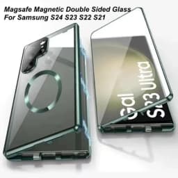 Metal Magnetic Double Sided Snap Lock Magsafe Case For Samsung Galaxy S26 S25 S24 S23 FE S22 Ultra Lens Protection Glass Cover