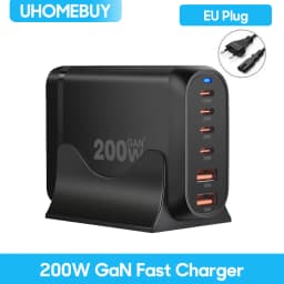 UHOMEBUY 800W GaN Desktop Charger 10-port USB Type C PD 100W Charger Quick Charge 3.0 Fast Charger Mobile USB Charger