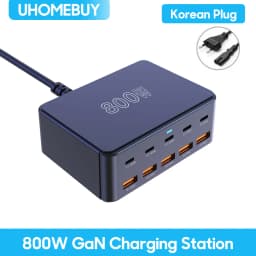 UHOMEBUY 800W GaN Desktop Charger 10-port USB Type C PD 100W Charger Quick Charge 3.0 Fast Charger Mobile USB Charger
