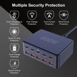 UHOMEBUY 800W GaN Desktop Charger 10-port USB Type C PD 100W Charger Quick Charge 3.0 Fast Charger Mobile USB Charger