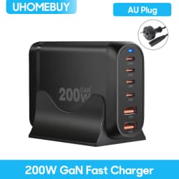 UHOMEBUY 800W GaN Desktop Charger 10-port USB Type C PD 100W Charger Quick Charge 3.0 Fast Charger Mobile USB Charger