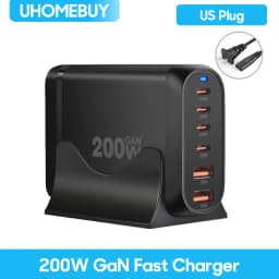 UHOMEBUY 800W GaN Desktop Charger 10-port USB Type C PD 100W Charger Quick Charge 3.0 Fast Charger Mobile USB Charger