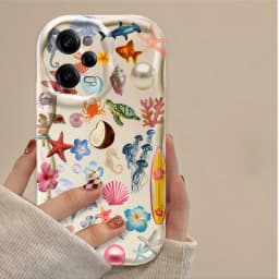 Clear Case For Xiaomi Redmi Note 14 13 12 12C 11 Pro Plus 5G 12S 11S 10S Redmi 14C 13C 12 4G A3 A3X Color Flower Marine Organism