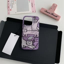 For iPhone 13 Case Perforated Vortex Shell IND Purple Fish Cat Phone Case For iPhone 16 15 14 12 11 Pro Max X XS 7 8 Plus Cover