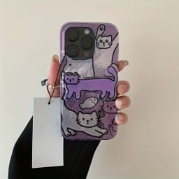 For iPhone 13 Case Perforated Vortex Shell IND Purple Fish Cat Phone Case For iPhone 16 15 14 12 11 Pro Max X XS 7 8 Plus Cover