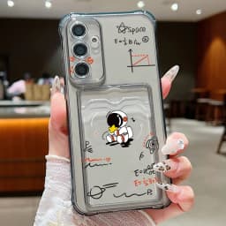 Card Slot Astronaut Case For Samsung Galaxy S26 S24 S23 S22 S25 Ultra S21 FE A18 A17 A27 A37 A57 A15 A25 A16 A36 A56 A55 A54 5G