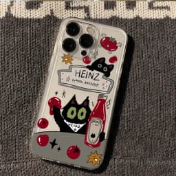 Tomato Sauce Black Cat Phone Case For Samsung Galaxy S26 S25 S24 S23 S22 Ultra S21 FE A16 A17 A15 A37 A35 A57 A55 A34 A54 Cover
