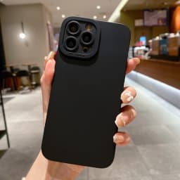 high-end Black Shockproof Silicone TPU Phone Case For Iphone 16 15 14 13 12 Pro 11 Pro Max X Xs XR 7 8 SE Men Protect Lens Cover