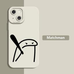Cute Cartoon Matchman Silicone Phone Case For IPhone 16 15 14 13 Pro Max 12 Mini 11 pro XS XR X 7 8 Plus SE 2020 Case
