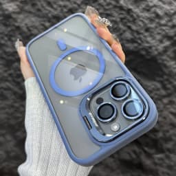 Luxury Metal Ring Bracket High Transparent Shockproof Mobile Phone Case For iPhone 16 15 14 13 12 11 ProMax Lens protective film