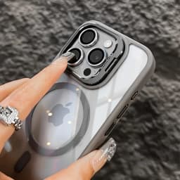 Luxury Metal Ring Bracket High Transparent Shockproof Mobile Phone Case For iPhone 16 15 14 13 12 11 ProMax Lens protective film