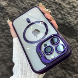 Luxury Metal Ring Bracket High Transparent Shockproof Mobile Phone Case For iPhone 16 15 14 13 12 11 ProMax Lens protective film