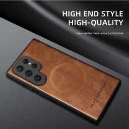 Magnetic Leather Case for Samsung Galaxy S25 S24 Ultra S20 S21 S23 S22 Note 20 Plus S25Ultra Car Wireless Charge Magsafe Cover
