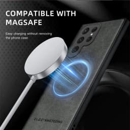 Magnetic Leather Case for Samsung Galaxy S25 S24 Ultra S20 S21 S23 S22 Note 20 Plus S25Ultra Car Wireless Charge Magsafe Cover