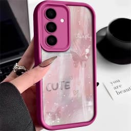 Pink Gradient Butterfly Case For Samsung Galaxy S26 FE S25 S24 S23 Ultra A57A37 A27 A18 A17 A16 A56 A36 A15 A55 A54 Phone Cover