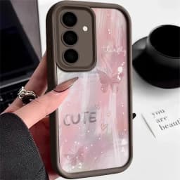 Pink Gradient Butterfly Case For Samsung Galaxy S26 FE S25 S24 S23 Ultra A57A37 A27 A18 A17 A16 A56 A36 A15 A55 A54 Phone Cover