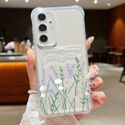 Flower Case For Samsung Galaxy A55 A35 A15 A54 5G A17 A16 A26 A36 A56 S25 Edge S20 FE S21 S22 S23 S26 S24 Ultra Card Slots Cover