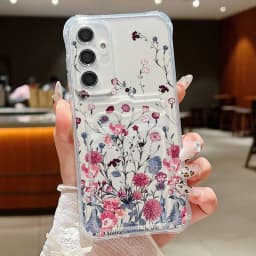 Flower Case For Samsung Galaxy A55 A35 A15 A54 5G A17 A16 A26 A36 A56 S25 Edge S20 FE S21 S22 S23 S26 S24 Ultra Card Slots Cover