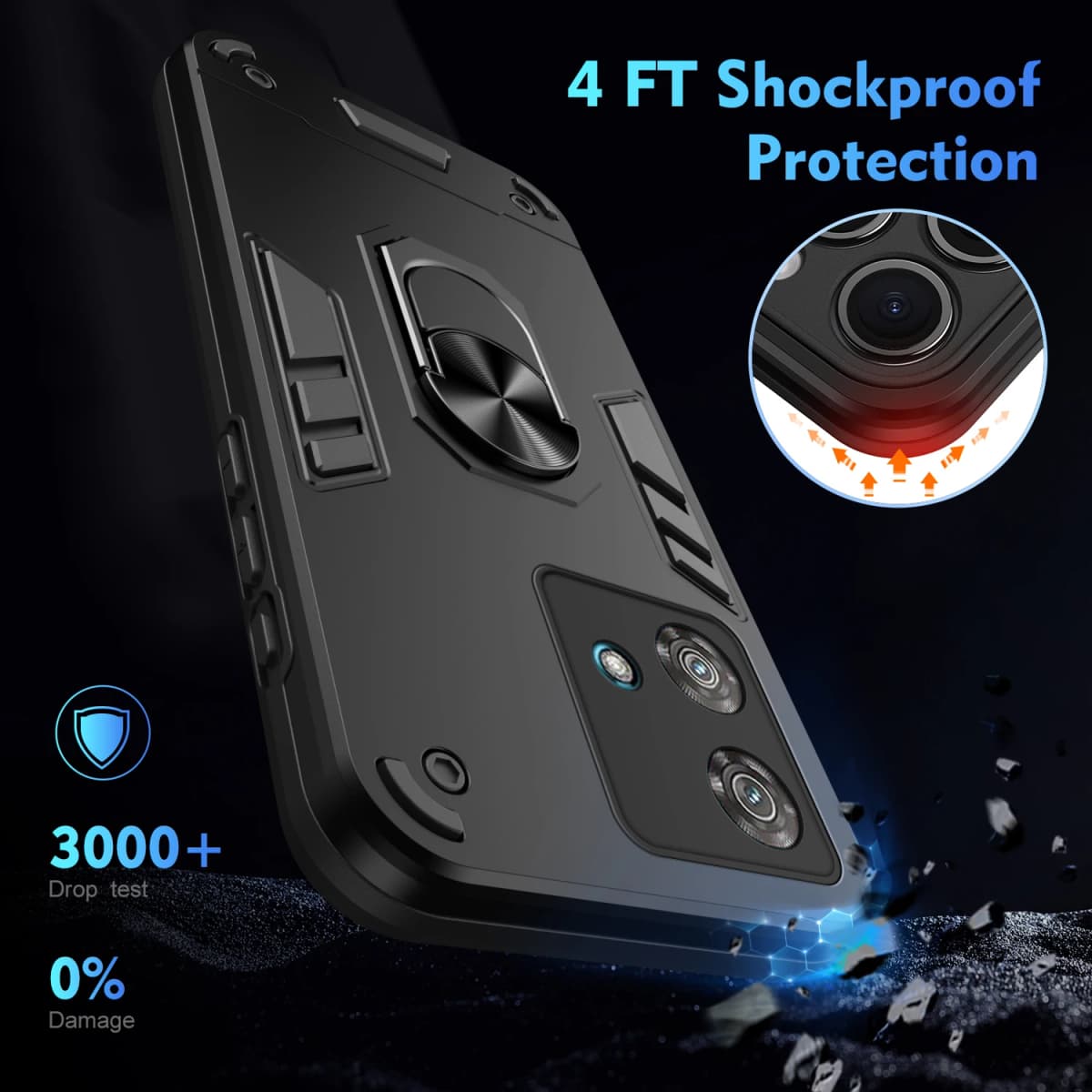 Magnetic Phone Holder Case for MOTOROLA Moto Edge 40 30 Pro Neo Fusion Cases Luxury Protect Bumper Back Cover