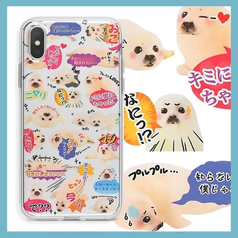 ClmjCutelittleJapanesesealPhoneCaseForSamsungS25S24S23S22S21S20Note20Note10PlusUltraLite5GClearSoftCover