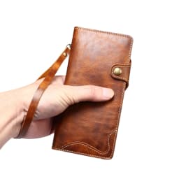 100% Real Leather Case For Samsung Galaxy S26 S25 24 23 Ultra S22 S21 S20 Plus Note 20 Ultra Card Bag Cowhide Wallet Soft Cover