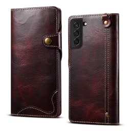 100% Real Leather Case For Samsung Galaxy S26 S25 24 23 Ultra S22 S21 S20 Plus Note 20 Ultra Card Bag Cowhide Wallet Soft Cover