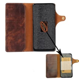 100% Real Leather Case For Samsung Galaxy S26 S25 24 23 Ultra S22 S21 S20 Plus Note 20 Ultra Card Bag Cowhide Wallet Soft Cover