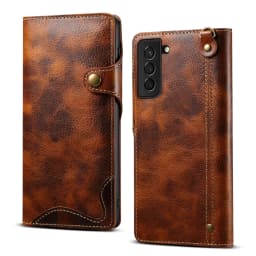 100% Real Leather Case For Samsung Galaxy S26 S25 24 23 Ultra S22 S21 S20 Plus Note 20 Ultra Card Bag Cowhide Wallet Soft Cover