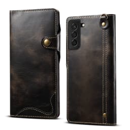100% Real Leather Case For Samsung Galaxy S26 S25 24 23 Ultra S22 S21 S20 Plus Note 20 Ultra Card Bag Cowhide Wallet Soft Cover