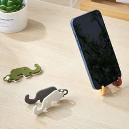 Mini Elephant Cute Cartoon Animal Lazy Desktop Mobile Phone Stand Base Foldable Storage Key Chain Design Easy To Carry