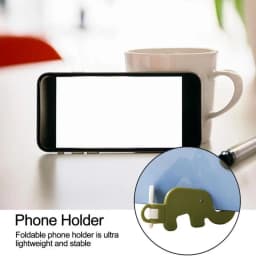 Mini Elephant Cute Cartoon Animal Lazy Desktop Mobile Phone Stand Base Foldable Storage Key Chain Design Easy To Carry