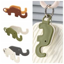 Mini Elephant Cute Cartoon Animal Lazy Desktop Mobile Phone Stand Base Foldable Storage Key Chain Design Easy To Carry