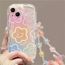 Flower Wrist Chain Phone Case For Samsung Galaxy A16 A06 A54 A55 A35 A24 A25 A15 A34 A31 A32 A51 A52 A71 S25 Ultra S24 FE Cover