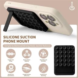 2 in 1 Silicone Suction Strong Adhesive Stand Phone Case for IPhone 15 14 13 12 16 Pro Max Plus Samsung S25 S24 Ultra Back Cover