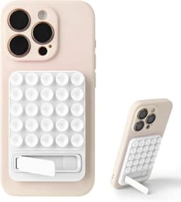 2 in 1 Silicone Suction Strong Adhesive Stand Phone Case for IPhone 15 14 13 12 16 Pro Max Plus Samsung S25 S24 Ultra Back Cover