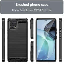 For Motorola Moto G22 G32 G42 G52 G62 G72 G82 Case Silicone Bumper Carbon Fiber TPU Slim Cover For Moto E22 E22i E22S E32 E32S